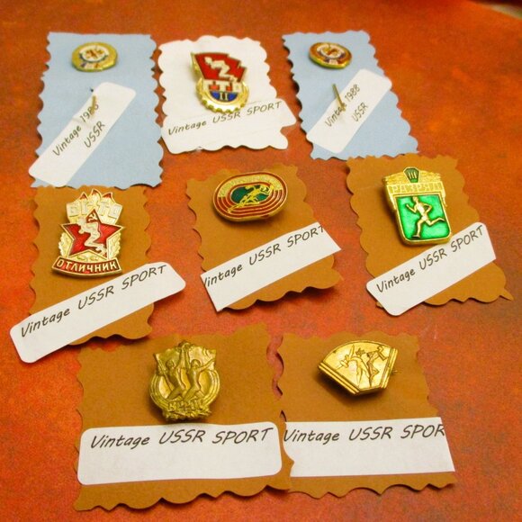 Vintage USSR Sports Lapel Pin Lot ~ SOVIET UNION Track and Field Event Pins - Picture 8 of 9